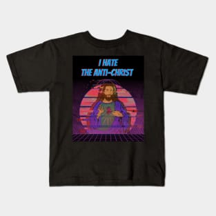 I Hate the Anti-Christ Glitch Kids T-Shirt